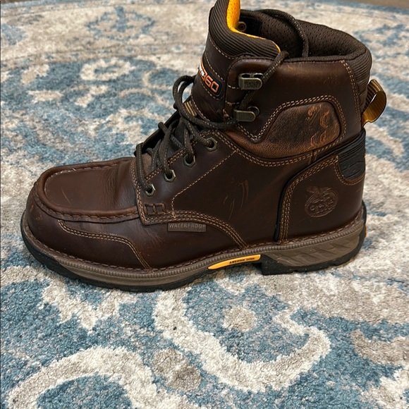 Georgia Boot Brown Leather Work Boots - Picture 2 of 13